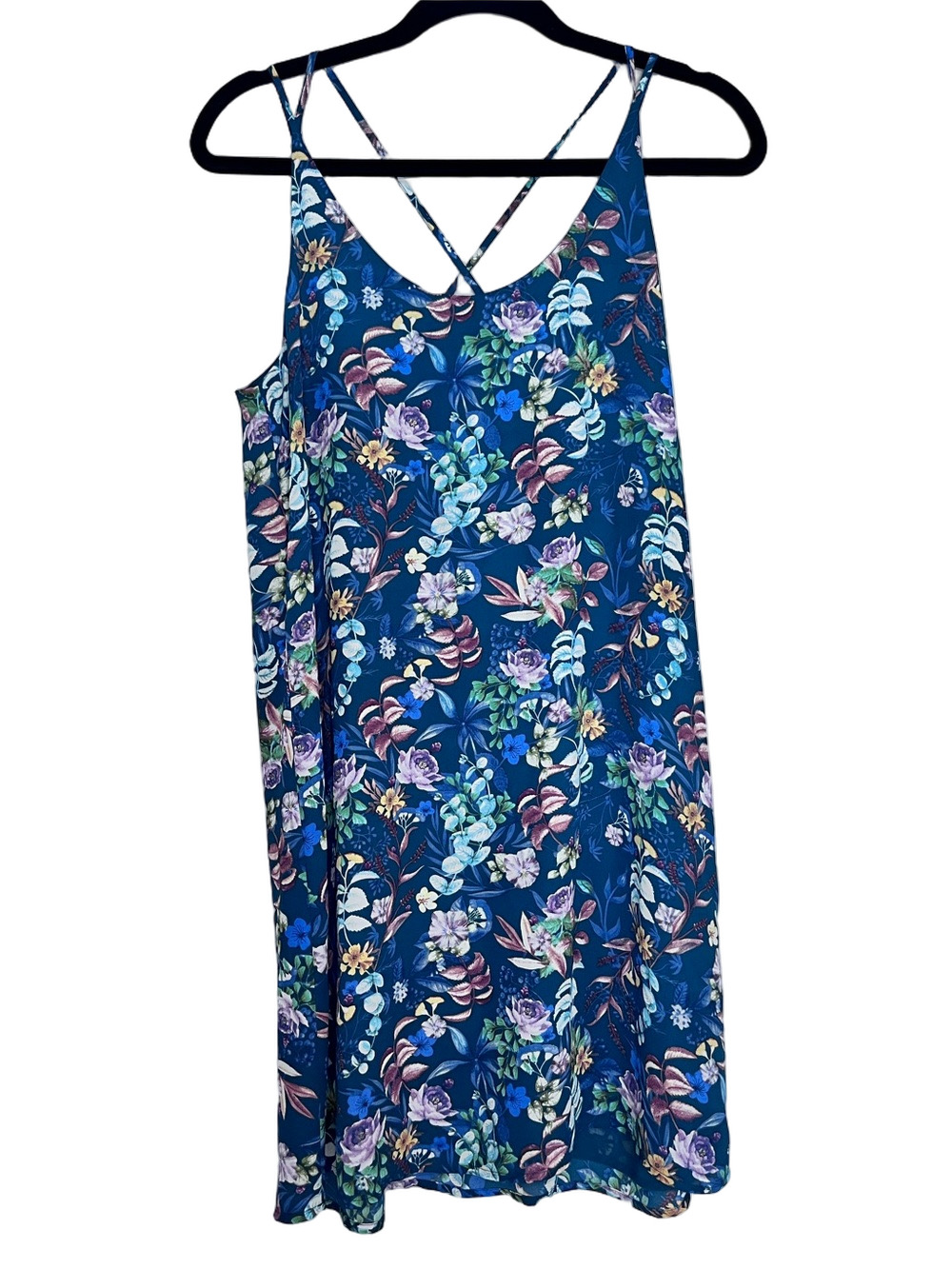 Eliane Rose Wildflower Floral Print Mini Slip Dress Strappy Criss Cross Size XS